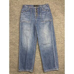 Veronica Beard Crosbie Crop Jeans Womens 27/4 Blue High Rise Wide Leg 27x25.5